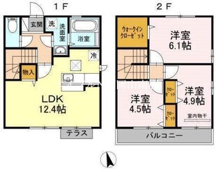 東岡山駅 徒歩25分 1階の物件間取画像